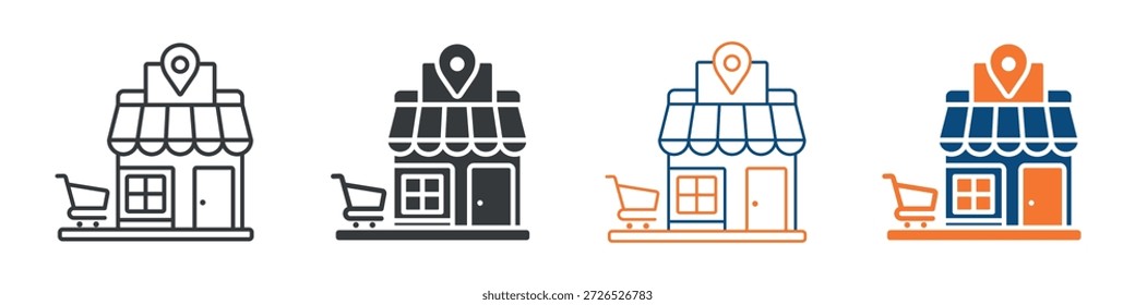 Marketplace Icon Set Colección de estilos múltiples