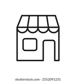 Ícone do Marketplace Símbolo simples de linha fina plana