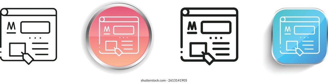 marketplace icon. Thin Linear, Regular and Button Style Design Isolated On White Background