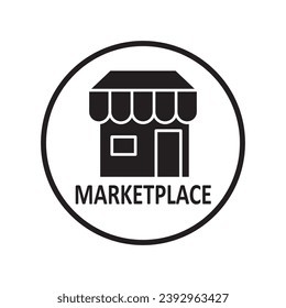 Marktplatz-Symbol. Marktplatzsymbol. Für Webdesign, Apps, Vektorgrafik auf weißem Hintergrund..eps