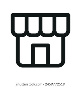 Marketplace isolated icon, multi-vendor platform outline vector icon with editable stroke