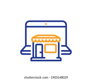 Marketplace line icon. Online shop sign. Retail store symbol. Quality design element. Line style marketplace icon. Editable stroke. Vector