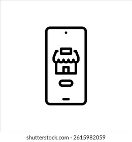 marketplace outline icon. ecommerce black line illustration.