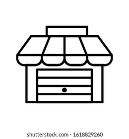 Marketplace with outline icon vector illustration logo template for many purpose.Isolated on white background