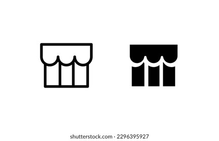 Marketplace, Shopping, Market shop, store icons button, vector, sign, symbol, logo, illustration, editable stroke, flat design style isolated on white linear pictogram