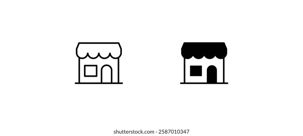 Marketplace, Shopping, Market shop, store icons button, vector, sign, symbol, logo, illustration, editable stroke, flat design style isolated on white linear pictogram