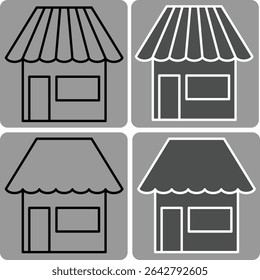Conjunto de ícones da Loja do Marketplace, para web design, aplicativos, software e impressão, ilustração vetorial