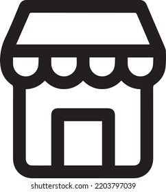 Marketplace and storefront line icon. Vector Illustration.
