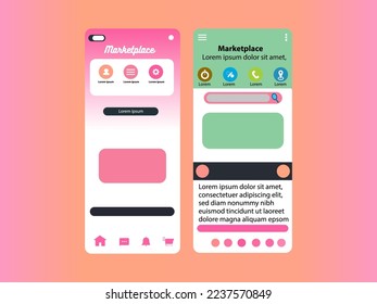 Diseño de interfaz de usuario de Marketplace para aplicaciones móviles