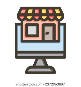 Marketplace Vector Thick Line Filled Colors Icon For Personal And Commercial Use.
