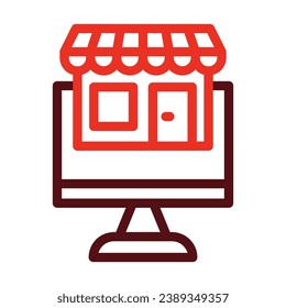 Marketplace Vector Thick Line Two Color Icons For Personal And Commercial Use.
