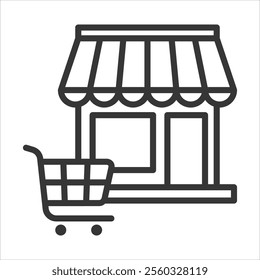 Markets Outline Icon Vector Illustration