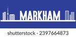 Markham city, Canada beautiful vector illustration in letter