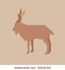 Markhor flat icon.