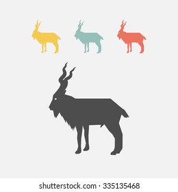 Markhor flat icon.