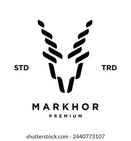 Markhor head animal logo design inspiration template