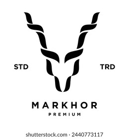 Markhor head animal logo design inspiration template