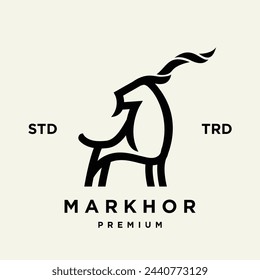 Markhor head animal logo design inspiration template