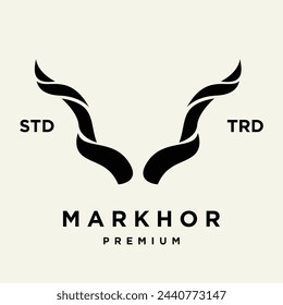 Markhor head animal logo design inspiration template