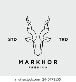 Markhor head animal logo design inspiration template