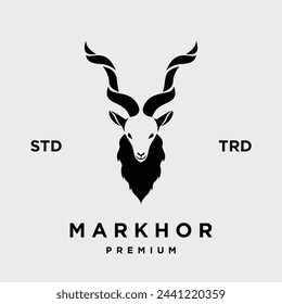 Markhor head animal logo design inspiration template