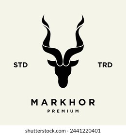 Markhor head animal logo design inspiration template