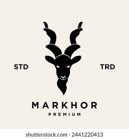 Markhor head animal logo design inspiration template