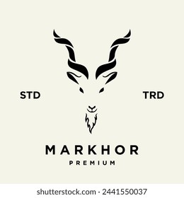 Markhor head animal logo design inspiration template