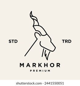 Markhor head animal logo design inspiration template