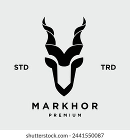 Markhor head animal logo design inspiration template