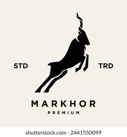 Markhor head animal logo design inspiration template