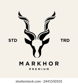 Markhor head animal logo design inspiration template