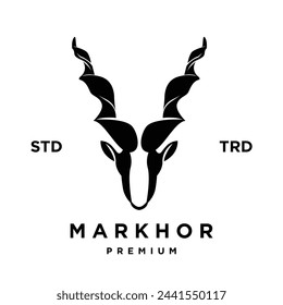 Markhor head animal logo design inspiration template