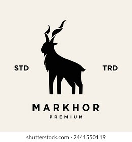 Markhor head animal logo design inspiration template