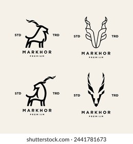 Markhor Kopf Tier Logo Design Inspirationsvorlage