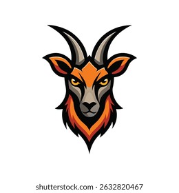 Markhor head mascot logo vector art illustration