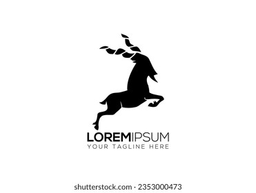 logotipo de marca, Markhor, ciervo, buck
