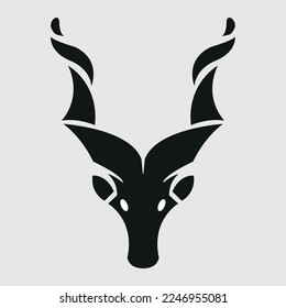Markhor Mountain goat black and white vector design. Can be used for logo and tattoo (Capra falconeri) Snake Eater
