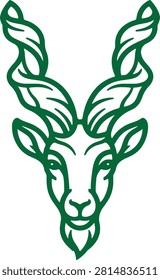 Markhor Outline Vector Icon – Pakistan National Animal Minimal Line Art Illustration