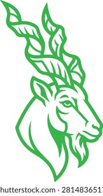 Markhor Outline Vector Icon – Pakistan National Animal Minimal Line Art Illustration