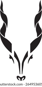markhor in vector black color