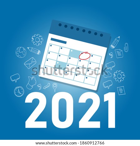 marking calendar for 2021 target event new year realization special date