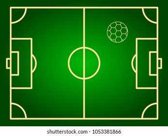 Marking of a football field and a soccer ball.