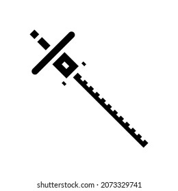 marking gauge carpenter accessory glyph icon vector. marking gauge carpenter accessory sign. isolated contour symbol black illustration