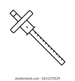 marking gauge carpenter accessory line icon vector. marking gauge carpenter accessory sign. isolated contour symbol black illustration