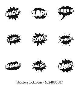 Marking icons set. Simple set of 9 marking vector icons for web isolated on white background
