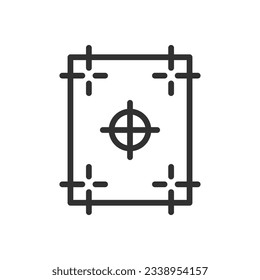 Marking on printing paper, linear icon, borders. Line with editable stroke