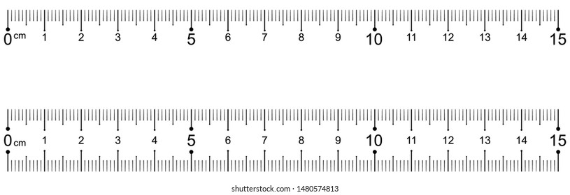 Marking ruler on a white background 15 centimeters. Vector illustration.
