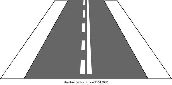 Markings on the road. One-way layout, the bounding stripes. Germany. 