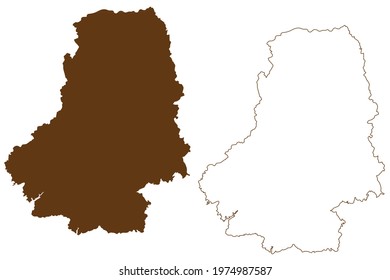 Markischer district (Federal Republic of Germany, State of North Rhine-Westphalia, NRW, Arnsberg region) map vector illustration, scribble sketch Markischer Kreis map